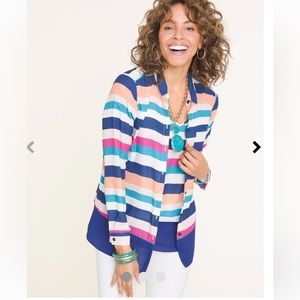 🌹NWOT Chico’s Multi-Colored Striped Twinset